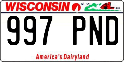 WI license plate 997PND