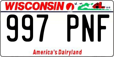 WI license plate 997PNF