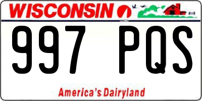 WI license plate 997PQS