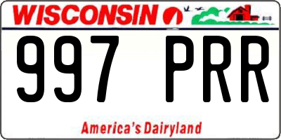 WI license plate 997PRR
