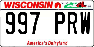WI license plate 997PRW