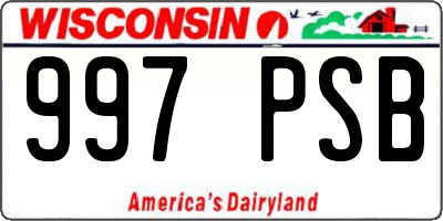 WI license plate 997PSB