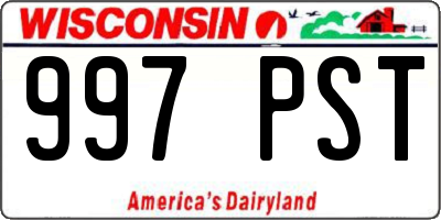 WI license plate 997PST
