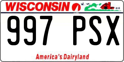 WI license plate 997PSX
