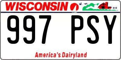 WI license plate 997PSY