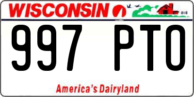 WI license plate 997PTO