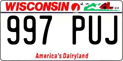 WI license plate 997PUJ