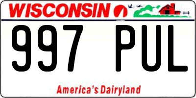 WI license plate 997PUL