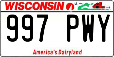 WI license plate 997PWY