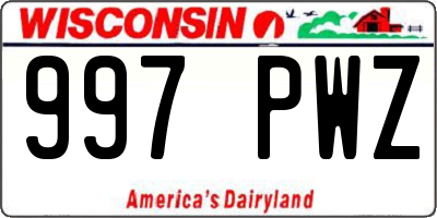 WI license plate 997PWZ