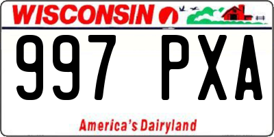 WI license plate 997PXA