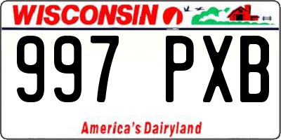 WI license plate 997PXB