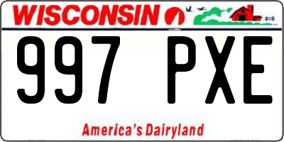 WI license plate 997PXE