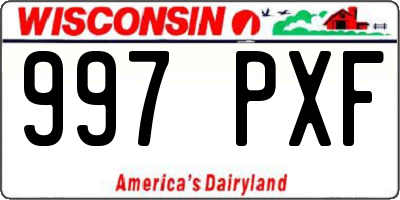 WI license plate 997PXF