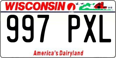 WI license plate 997PXL
