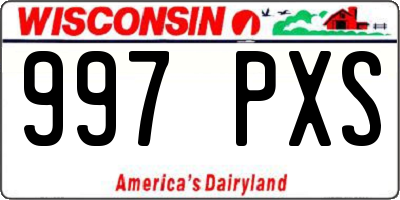 WI license plate 997PXS