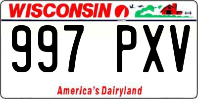 WI license plate 997PXV