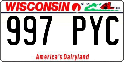 WI license plate 997PYC