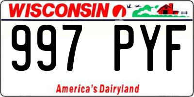 WI license plate 997PYF