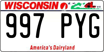 WI license plate 997PYG
