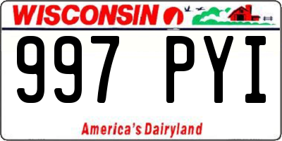 WI license plate 997PYI
