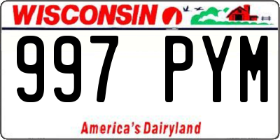 WI license plate 997PYM