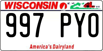 WI license plate 997PYO