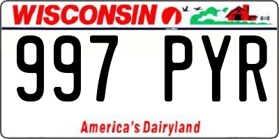 WI license plate 997PYR
