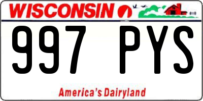 WI license plate 997PYS