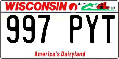 WI license plate 997PYT
