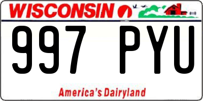 WI license plate 997PYU