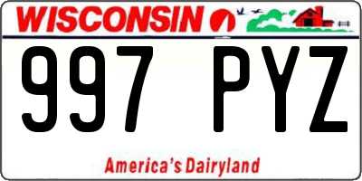 WI license plate 997PYZ