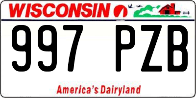 WI license plate 997PZB