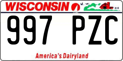 WI license plate 997PZC