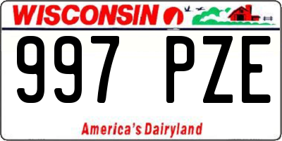 WI license plate 997PZE