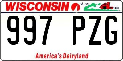 WI license plate 997PZG