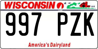 WI license plate 997PZK