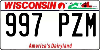 WI license plate 997PZM
