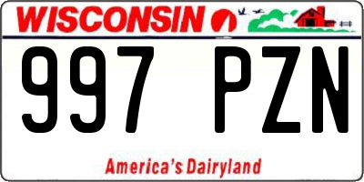 WI license plate 997PZN