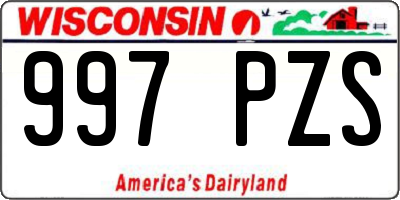 WI license plate 997PZS
