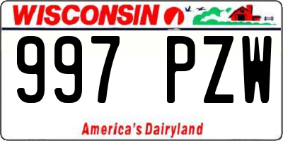 WI license plate 997PZW