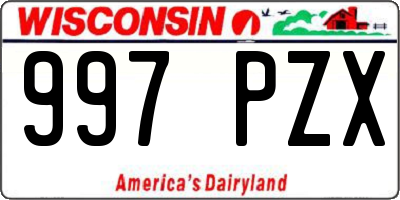WI license plate 997PZX