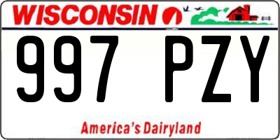 WI license plate 997PZY