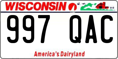 WI license plate 997QAC