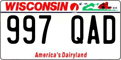 WI license plate 997QAD