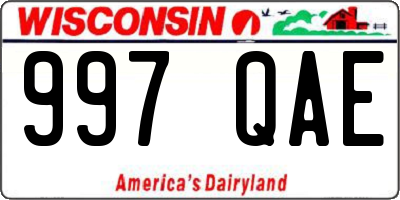 WI license plate 997QAE