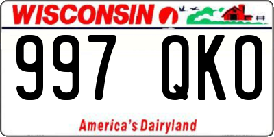 WI license plate 997QKO