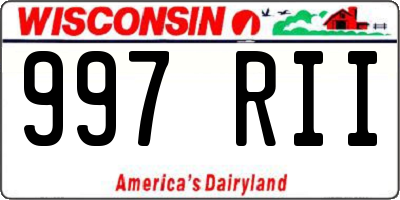 WI license plate 997RII
