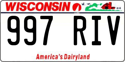 WI license plate 997RIV