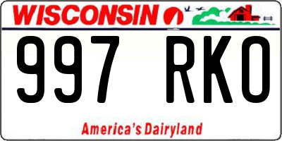WI license plate 997RKO